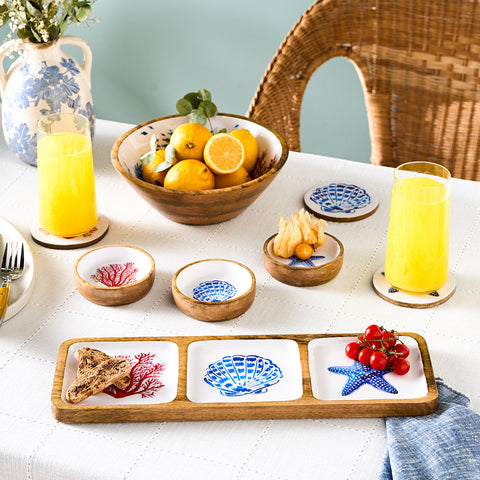 Karaca Home Mango Marin 3-teilige Snackschalen, 42cm