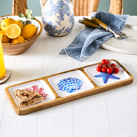Karaca Home Mango Marin 3-teilige Snackschalen, 42cm