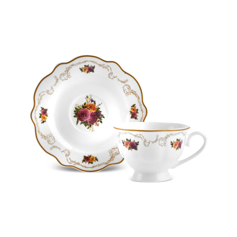 Karaca Forever Bone Antique Gold 26-teiliges Frühstücksset