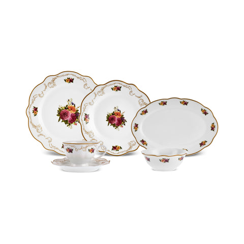 Karaca Forever Bone Antique Gold 26-teiliges Frühstücksset