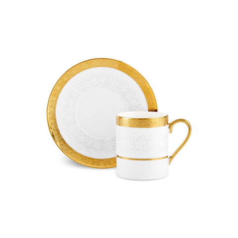 Karaca Royal Bone Victoria Kaffeetassenset für 6 Personen, 90 ml