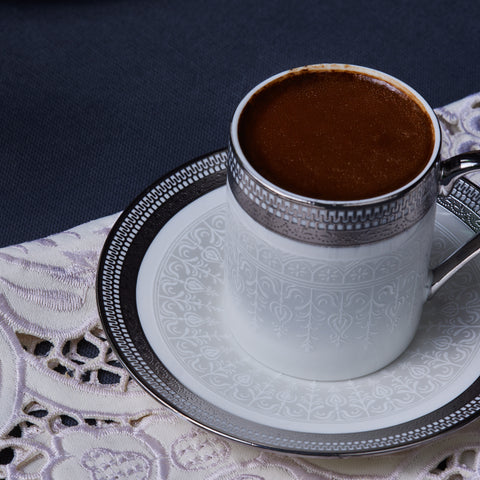 Karaca Royal Bone Kate Kaffeetassen-Set für 6 Personen, 90 ml