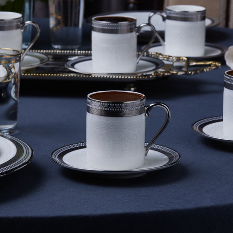Karaca Royal Bone Kate Kaffeetassen-Set für 6 Personen, 90 ml