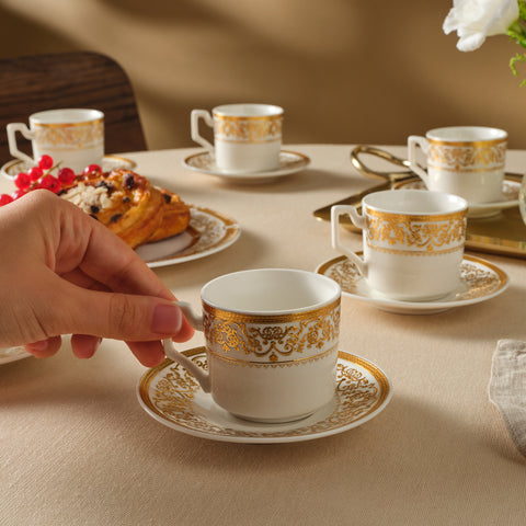 Karaca Nur Coffee Cup Set for 6 People, 100 ml