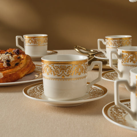 Karaca Nur Coffee Cup Set for 6 People, 100 ml