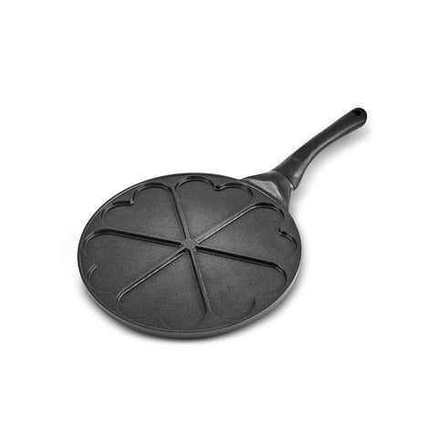 Karaca Fluffy Love Antihaft-Pfannkuchenpfanne mit Induktionskeramikbeschichtung, 26 cm, schwarz