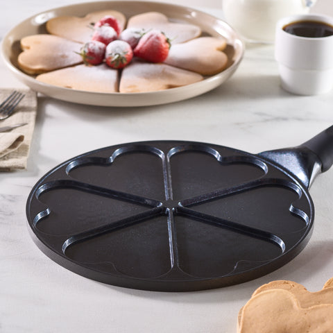 Karaca Fluffy Love Antihaft-Pfannkuchenpfanne mit Induktionskeramikbeschichtung, 26 cm, schwarz