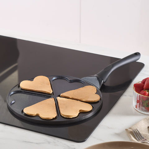 Karaca Fluffy Love Antihaft-Pfannkuchenpfanne mit Induktionskeramikbeschichtung, 26 cm, schwarz