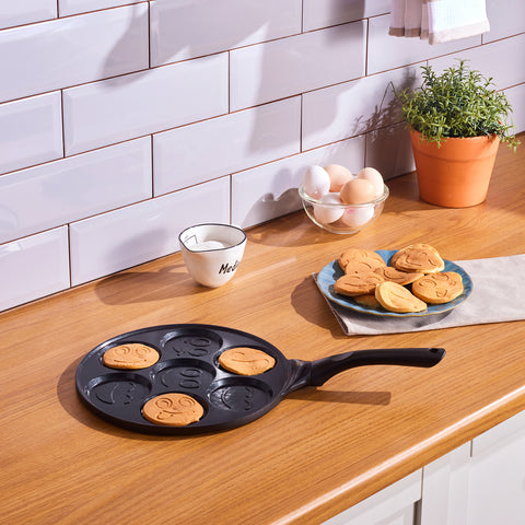 Karaca Fluffy Non-Stick Induction Ceramic Coating Pancake Pan, 26cm, Black