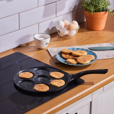 Karaca Fluffy Non-Stick Induction Ceramic Coating Pancake Pan, 26cm, Black