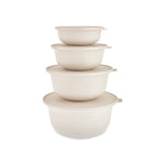 Karaca Forbs 4-Piece 2 in 1 Storage Container Set, Cream
