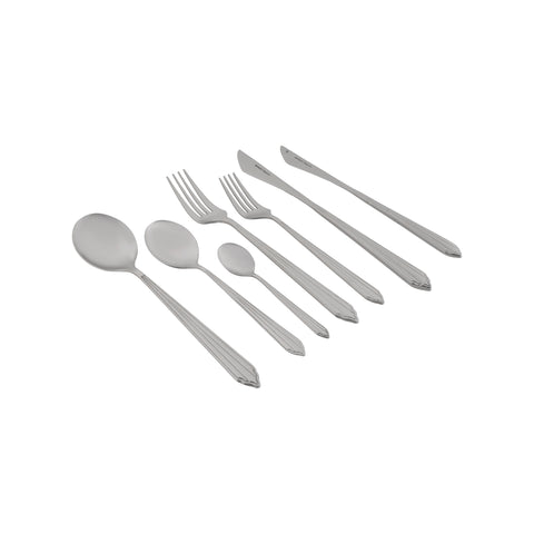 Karaca Rebellion 84-teiliges Edelstahl-Besteckset für 12 Personen, Silber
