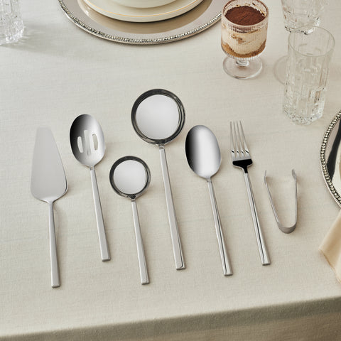 Karaca Halley 91-teiliges Edelstahl-Besteckset mit Servierbesteck für 12 Personen, Silber