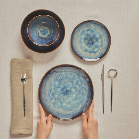 Karaca Leia Reactive 24-Piece Dinner Set for 6 People

