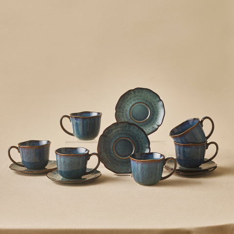 Karaca Bryggen Reactive 250 Ml Tea Cup For 6 Persons