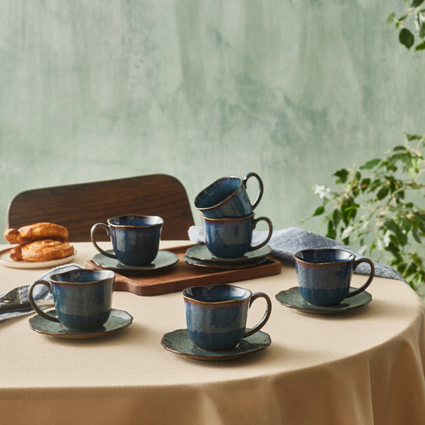 Karaca Bryggen Reactive 250 Ml Tea Cup For 6 Persons