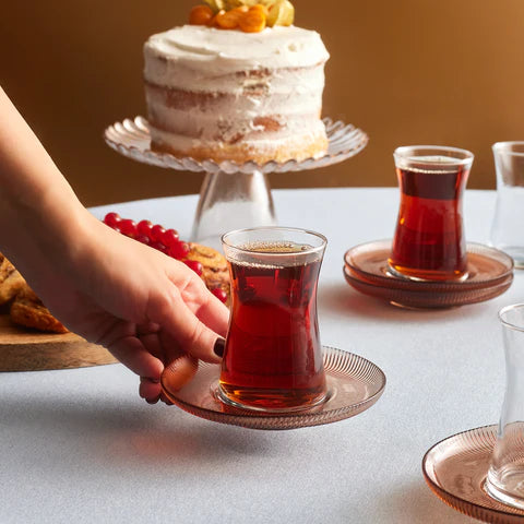 Karaca Juliet Mocha Mousse 12-Piece Tea Glass Set for 6 People, 170ml&nbsp;