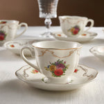 Karaca Antique 4-Piece Bone China Tea Cup Set for 2 People, 200ML