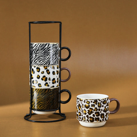 Karaca Leobra 5-teiliges Teetassen-Set mit Ständer, 160ML