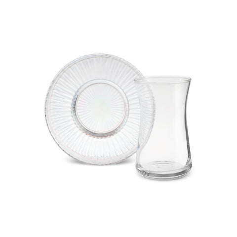 Karaca Lily 12-teiliges Türkisches Teeset für 6 Personen, 170 ml, Luster