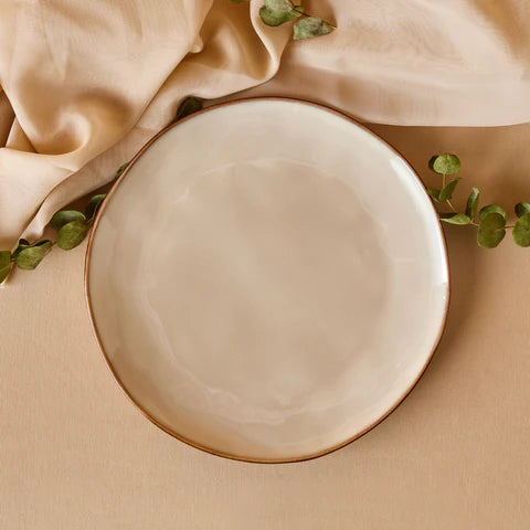 Karaca Aria Reactive Glaze Pizzateller, 32 cm, Beige