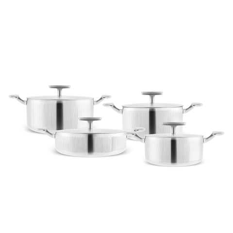 Karaca 3 Ply Rimova Flat Lid 8 Teilig Kochgeschirr Set