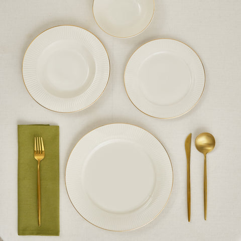 Karaca Stream Bone Massimo 24 Piece Gold Dinner Set