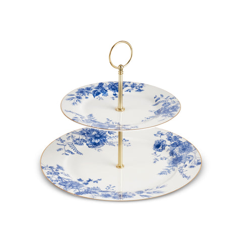 Karaca Delft 8-Piece Bone China Serveware Set for 6 People, Blue