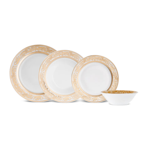 Karaca Elegance Bone Isola 6 Kişilik 24 Parça Yemek Takımı, Çok Renkli