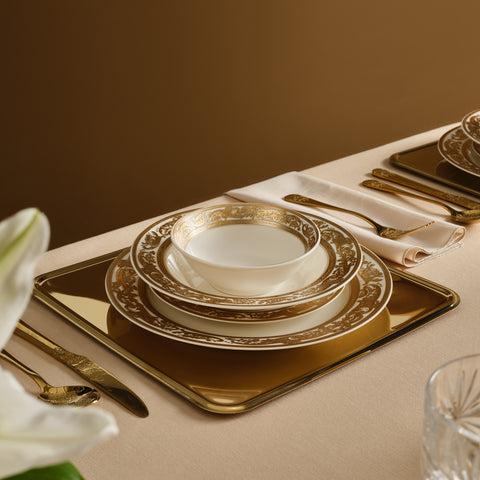Karaca Elegance Bone Isola 6 Kişilik 24 Parça Yemek Takımı, Çok Renkli