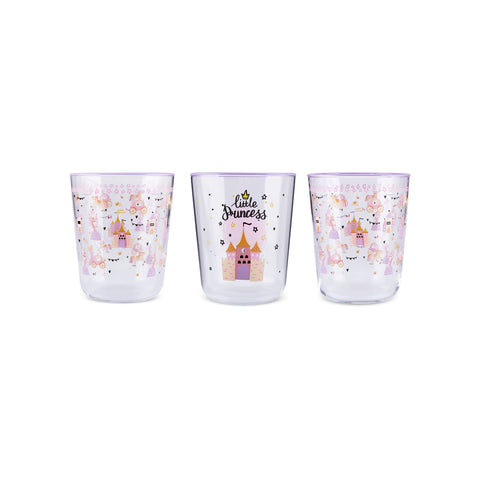 Karaca Kids 3-Teiliges Glasbecher-Set Für Mädchen, Rosa