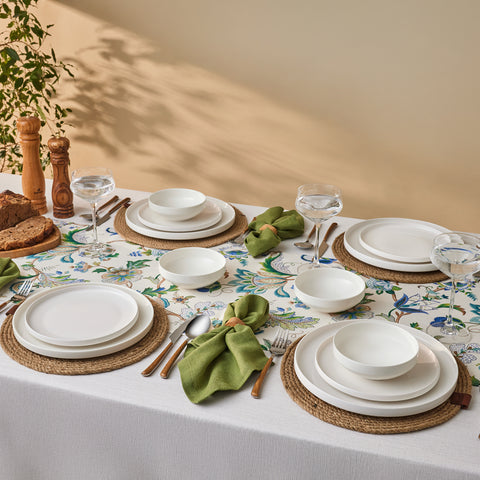 Karaca Stream Bone China Saturn 12-Piece Dinner Set for 4 People, White