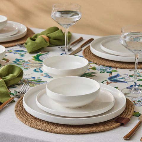 Karaca Stream Bone China Saturn 12-Piece Dinner Set for 4 People, White