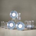Karaca Edirne 12 Parça 6 Kişilik Bone China Türk Çay Seti, 130 ml, Çok Renkli