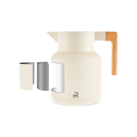 Karaca Corelock Stainless Steel Flask, 1.6 L, Cream
