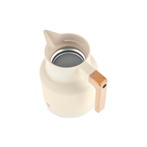 Karaca Corelock Stainless Steel Flask, 1.6 L, Cream