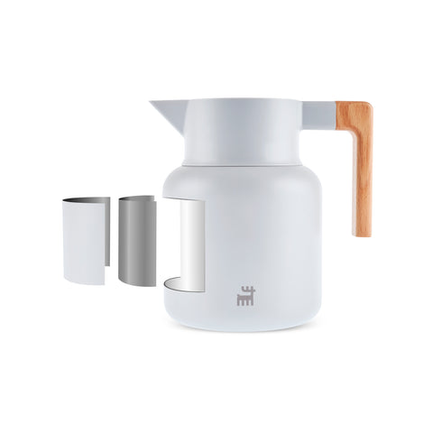 Karaca Corelock Isolierflasche aus Edelstahl, 1,6 l, Hellgrau