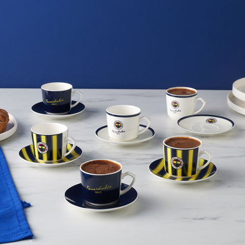 Karaca x Fenerbahçe Licensed 6-Person Coffee Cup Set 80 ml