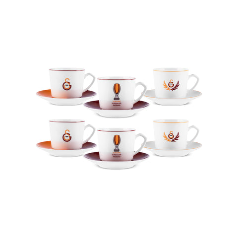 Karaca x Galatasaray Licensed 6-Person Coffee Cup Set 80 ml