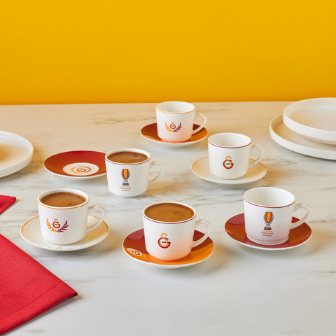 Karaca x Galatasaray Licensed 6-Person Coffee Cup Set 80 ml