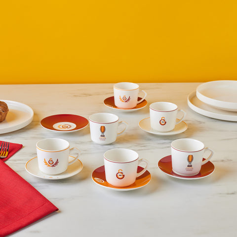 Karaca x Galatasaray Licensed 6-Person Coffee Cup Set 80 ml