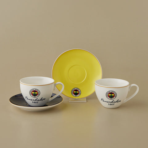 Karaca x Fenerbahçe Licensed 2-Person Tea Cup Set, 220ML