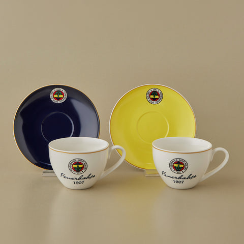 Karaca x Fenerbahçe Licensed 2-Person Tea Cup Set, 220ML
