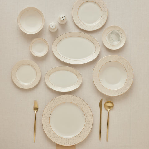 Karaca Elegance Bone Alessa 60-teiliges Tafel- und Frühstücksset für 8 Personen