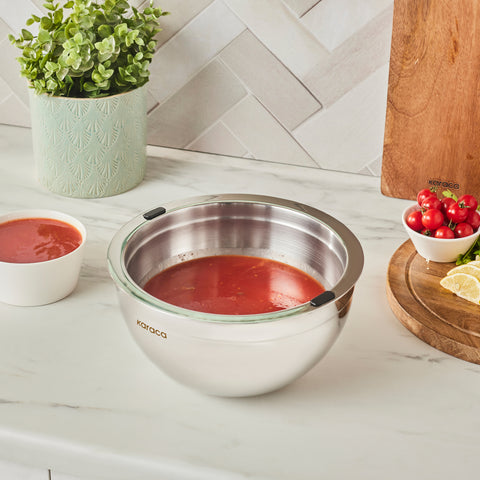 Karaca Mutfaksever Ice Hot Bowl Servierschüssel aus Edelstahl 20cm