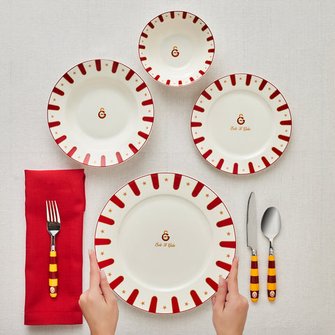 Karaca x Galatasaray Licensed Forever Bone 24-Piece Dinner Set for 6 People
