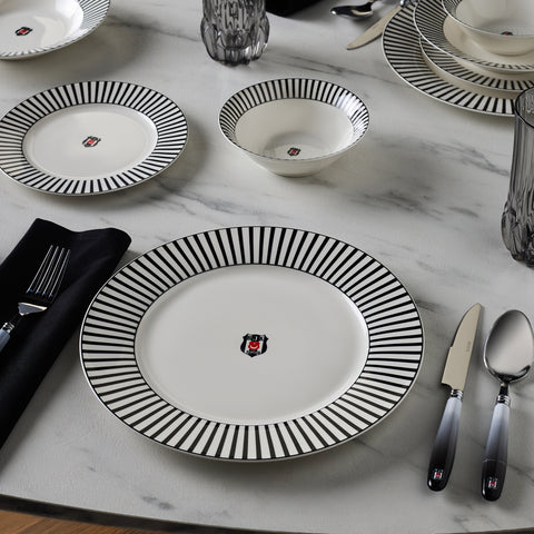 Karaca x Beşiktaş Lizenziertes Forever Bone 24-teiliges Tafelservice für 6 Personen
