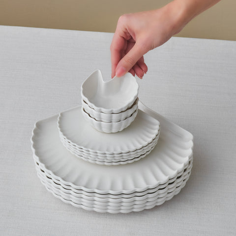 Karaca Stream Bone Ostra 34-Piece Breakfast Set for 6 People