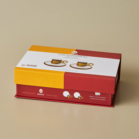 Karaca x Galatasaray Licensed 2-Person Turkish Coffee Cup Set, 90ML

