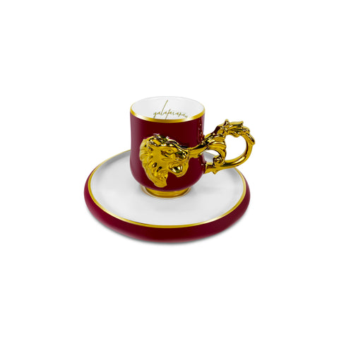Karaca x Galatasaray Licensed 2-Person Turkish Coffee Cup Set, 90ML

